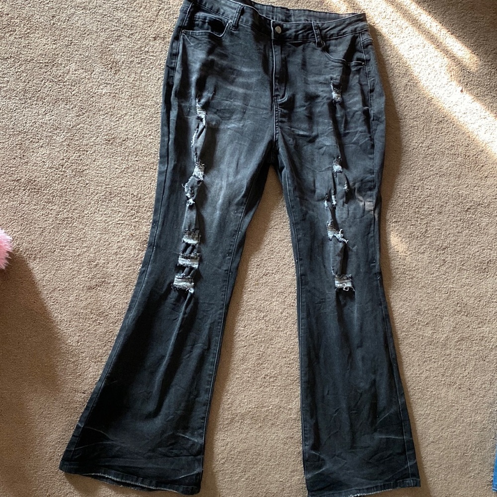 Black flare jeans